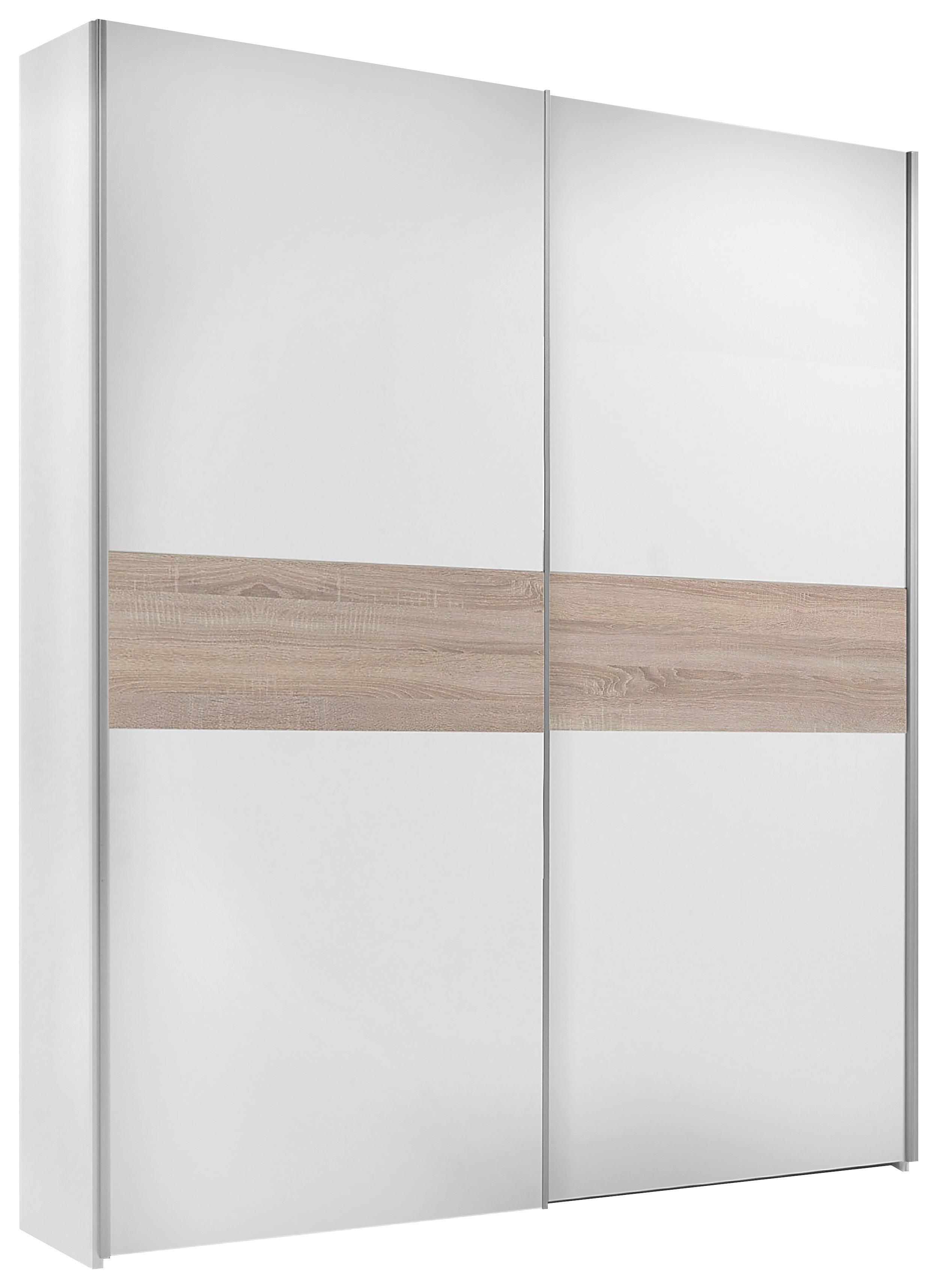 Schwebetürenschrank B: 170 cm Puls, Weiß/Eiche Dekor - Eichefarben/Weiß, KONVENTIONELL, Holzwerkstoff (170/195/59cm) - P & B