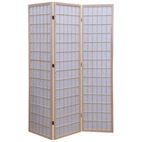 Paravent Naomi 3 - Naturfarben/Weiß, MODERN, Holz/Textil (130/179/2cm)