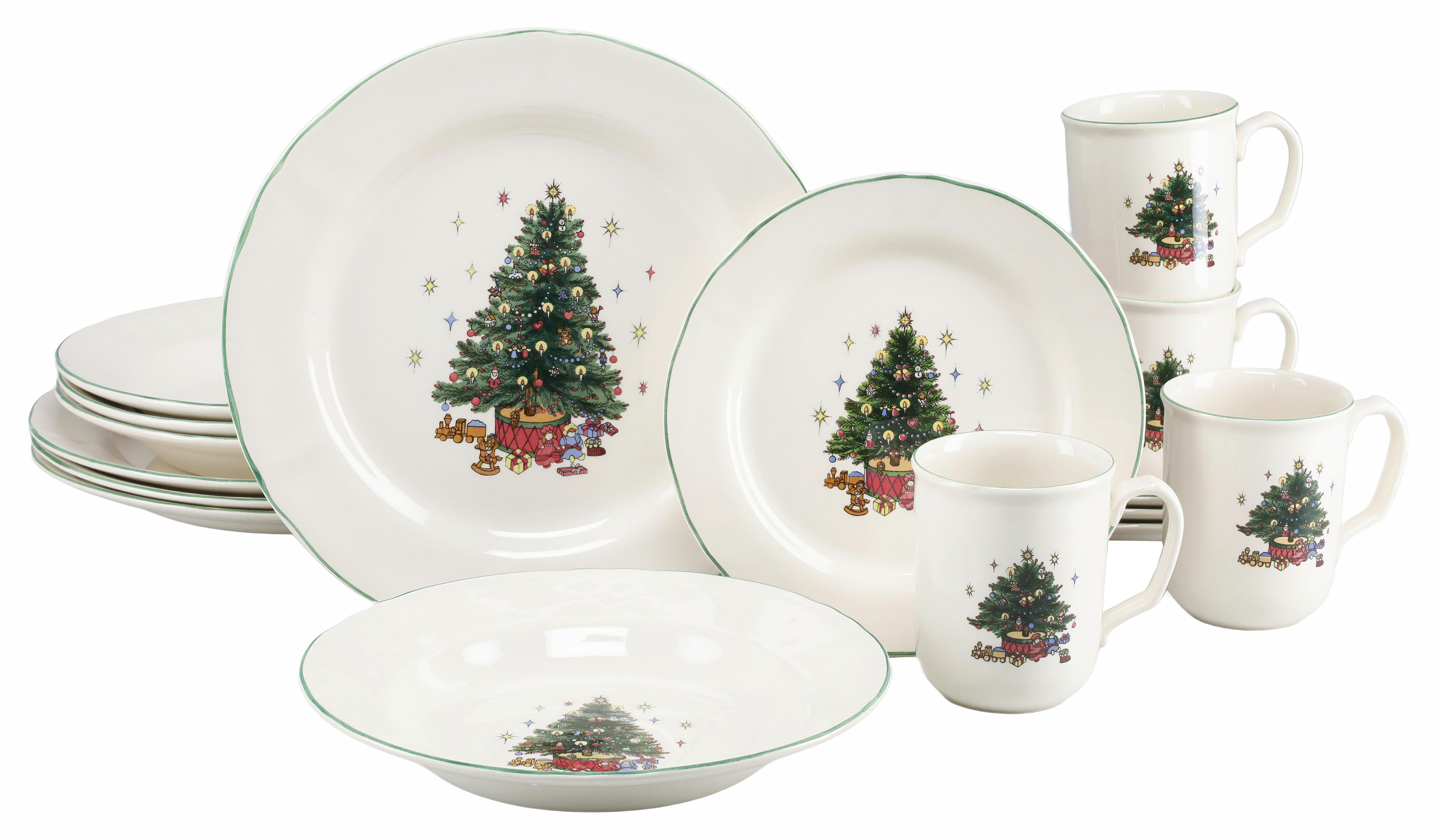 Kombiserviceset 16 tlg. Steingut, Multicolor/Weiß - Multicolor/Weiß, Basics, Keramik - Creatable