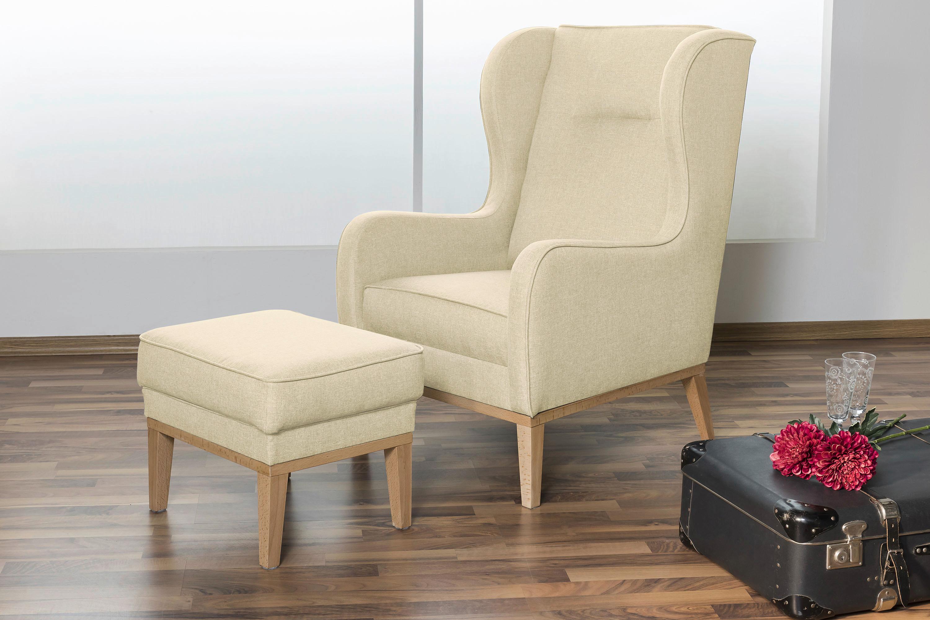Hocker Angelo - Beige/Naturfarben, KONVENTIONELL, Textil (50/41/41cm) - Max Winzer