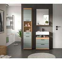Badezimmer Scout Salbeigrün/Eiche D. B: 97 cm - Salbeigrün/Schwarz, MODERN, Holzwerkstoff (97cm) - MID.YOU
