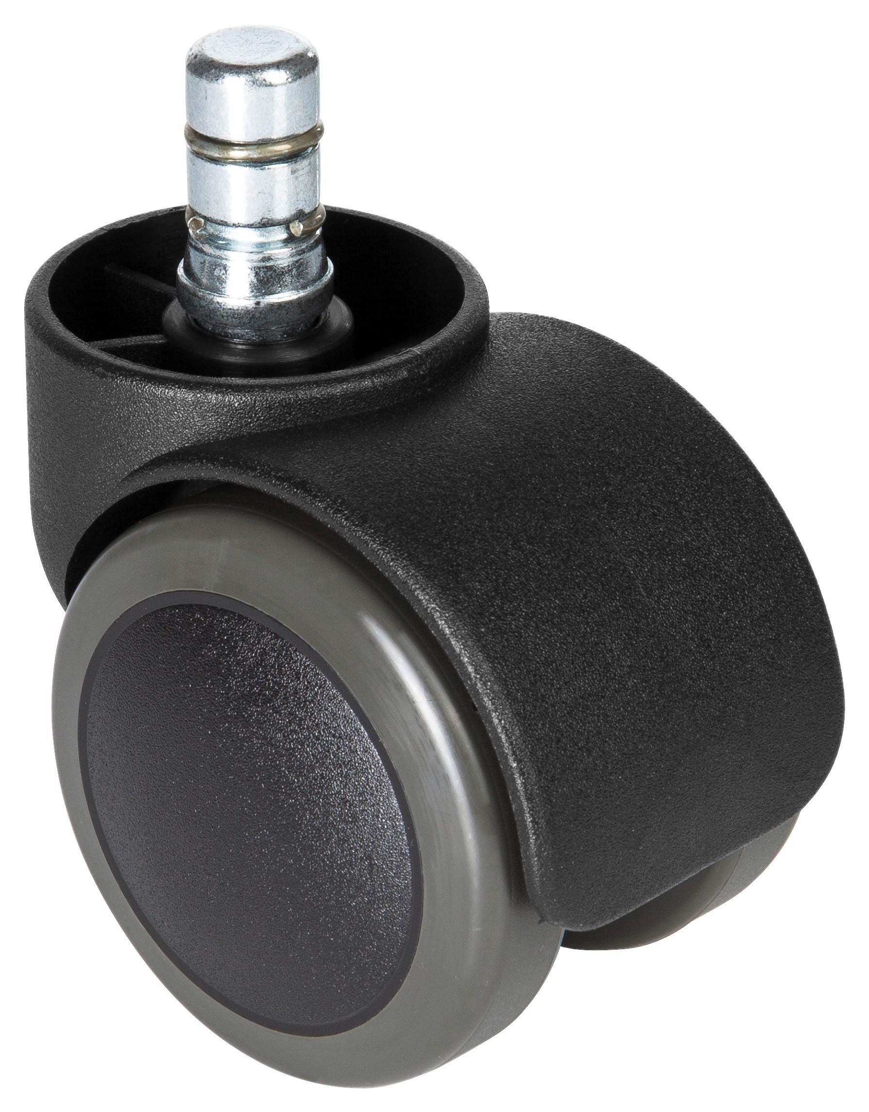 Bürostuhlrollen Rolo Schwarz Ø 5 cm 5er-Set - Schwarz, Basics, Kunststoff/Metall (5,1/6/5cm) - MID.YOU