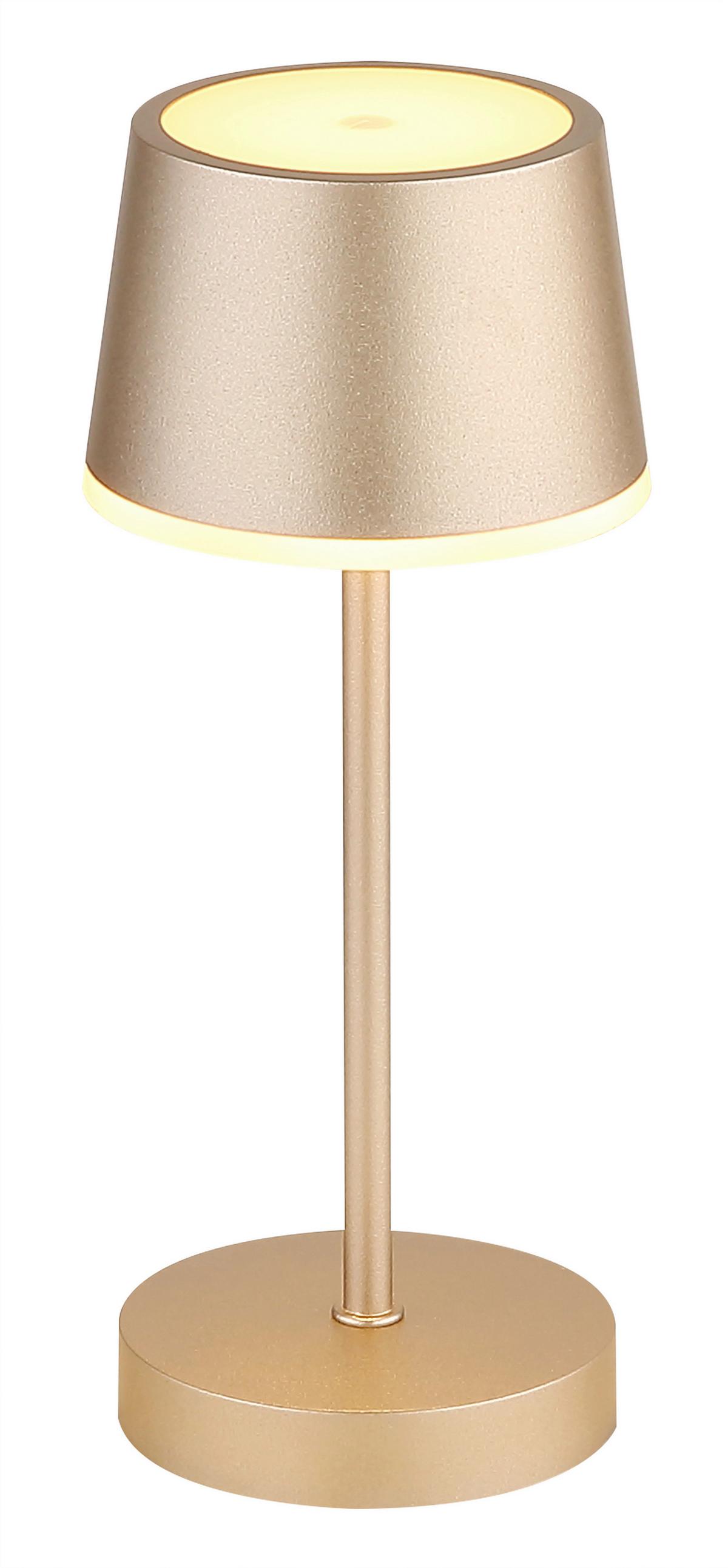 Tischleuchte, Opal/Champagner Kunststoff, 230V - Champagner/Opal, Design, Kunststoff/Metall (8,3/20cm) - Globo