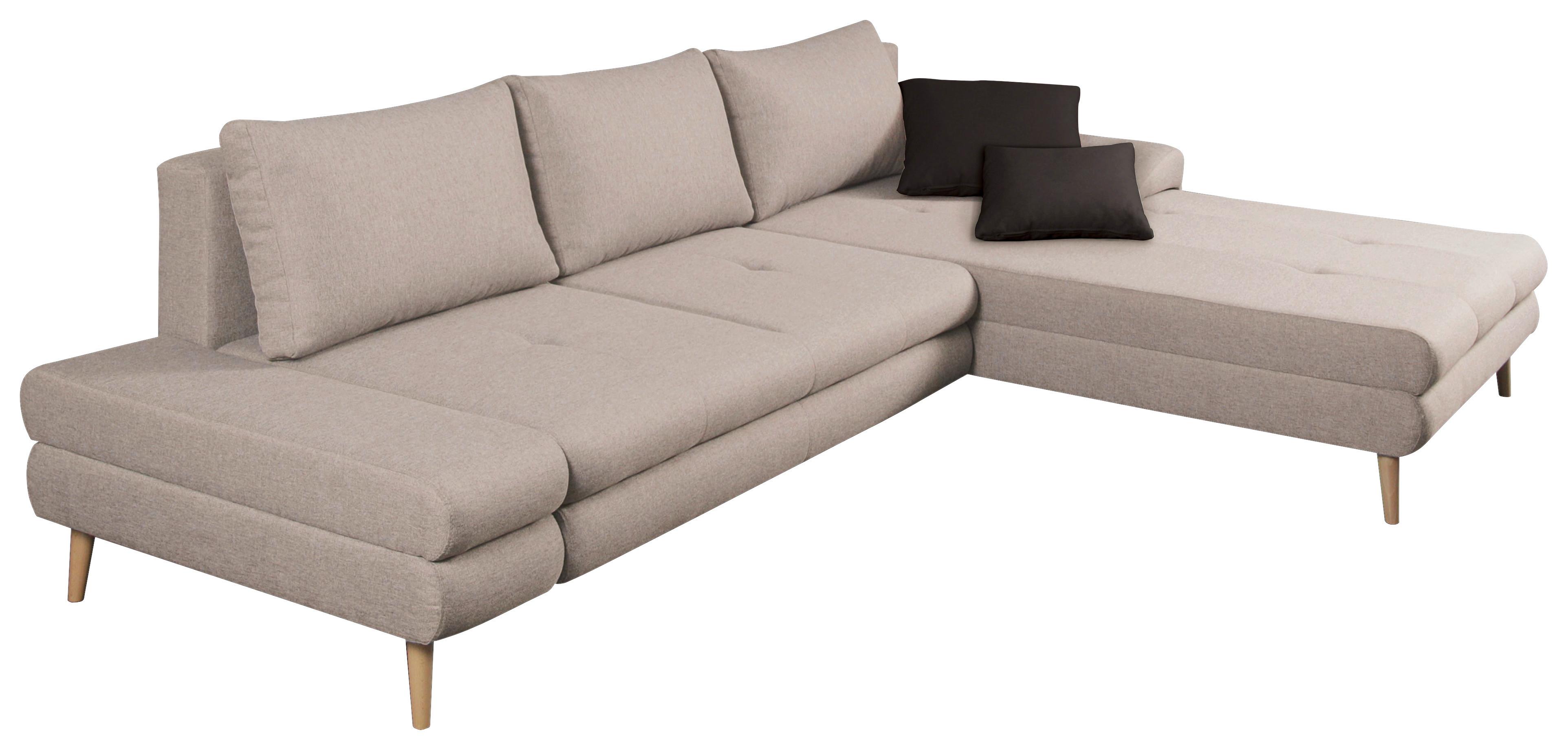 Ecksofa mit Schlaffunktion Floby Stauraum Beige - Anthrazit/Beige, Trend, Textil (313/215cm) - MID.YOU