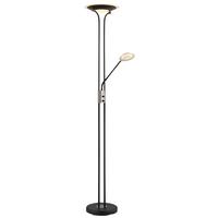 Led-stehleuchte Tamika Schwarz Chromfarben D: 30 Cm - Klar/Chromfarben, KONVENTIONELL, Glas/Kunststoff (30/180cm) - Globo