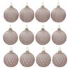 Sada vánočních koulí Miracle, Ø: 8cm, 12ks/bal. - starorůžová, kov/textil (8cm) - Modern Living
