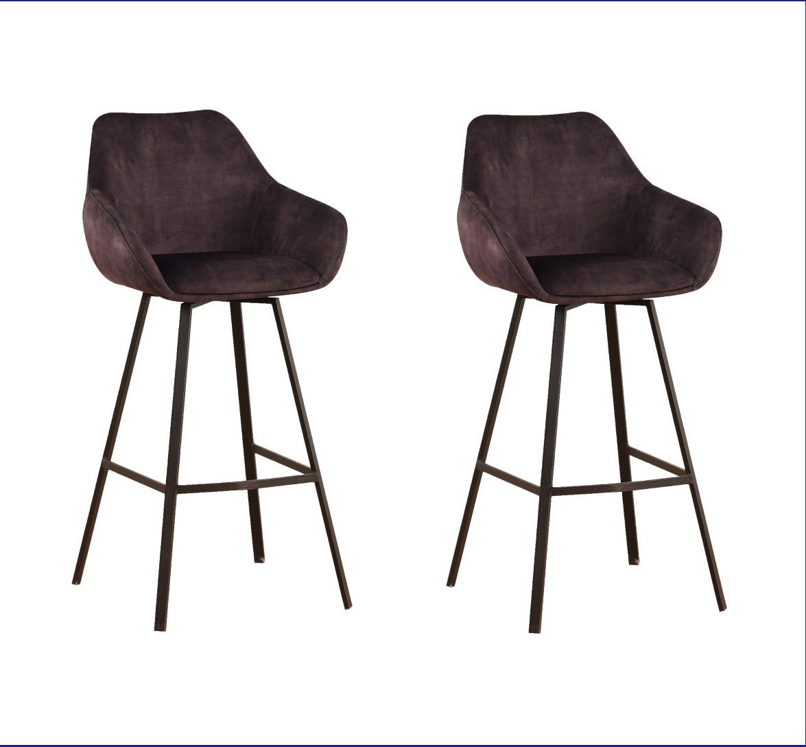 Barhocker-set Casper Anthrazit B: 55 Cm - Anthrazit/Schwarz, MODERN, Textil/Metall (55/109/57cm) - MID.YOU