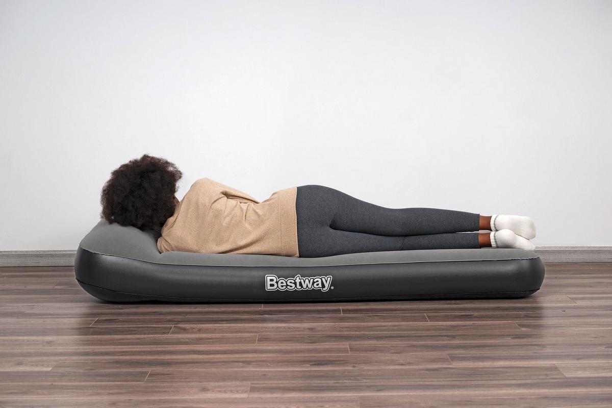 Luftbett Lukas 188x99x30 cm Bis 300kg, inkl. Pumpe - Dunkelgrau/Schwarz, KONVENTIONELL, Kunststoff (188/99cm) - Bestway