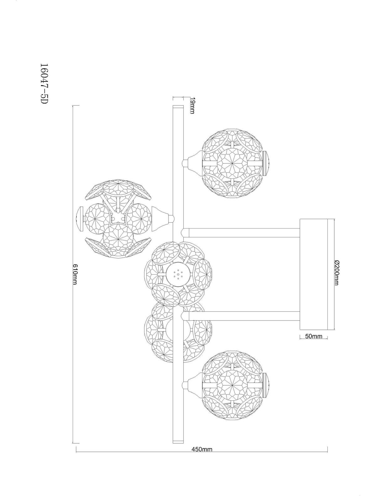 LED-Deckenleuchte Virina Klar Goldfarben L: 61 cm - Klar/Goldfarben, KONVENTIONELL, Glas/Metall (61/31/45cm) - Globo