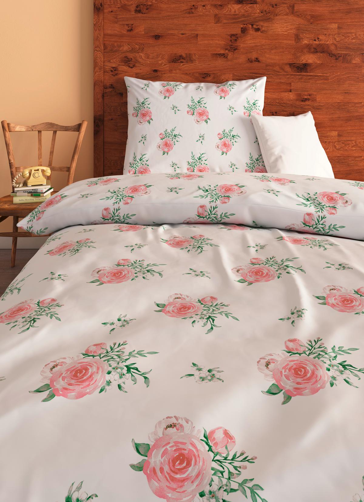 Ágyneműhuzat-garnitúra Christa - pink/fehér, Romantik / Landhaus, textil - James Wood