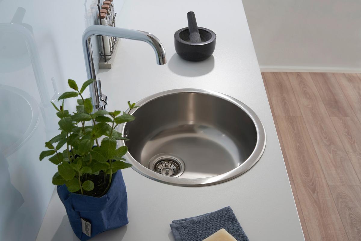 Spüle Respekta Inox Edelstahl Bxt: 44,6x44,6 cm - Edelstahlfarben, Trend, Metall (44,6/17cm) - Respekta