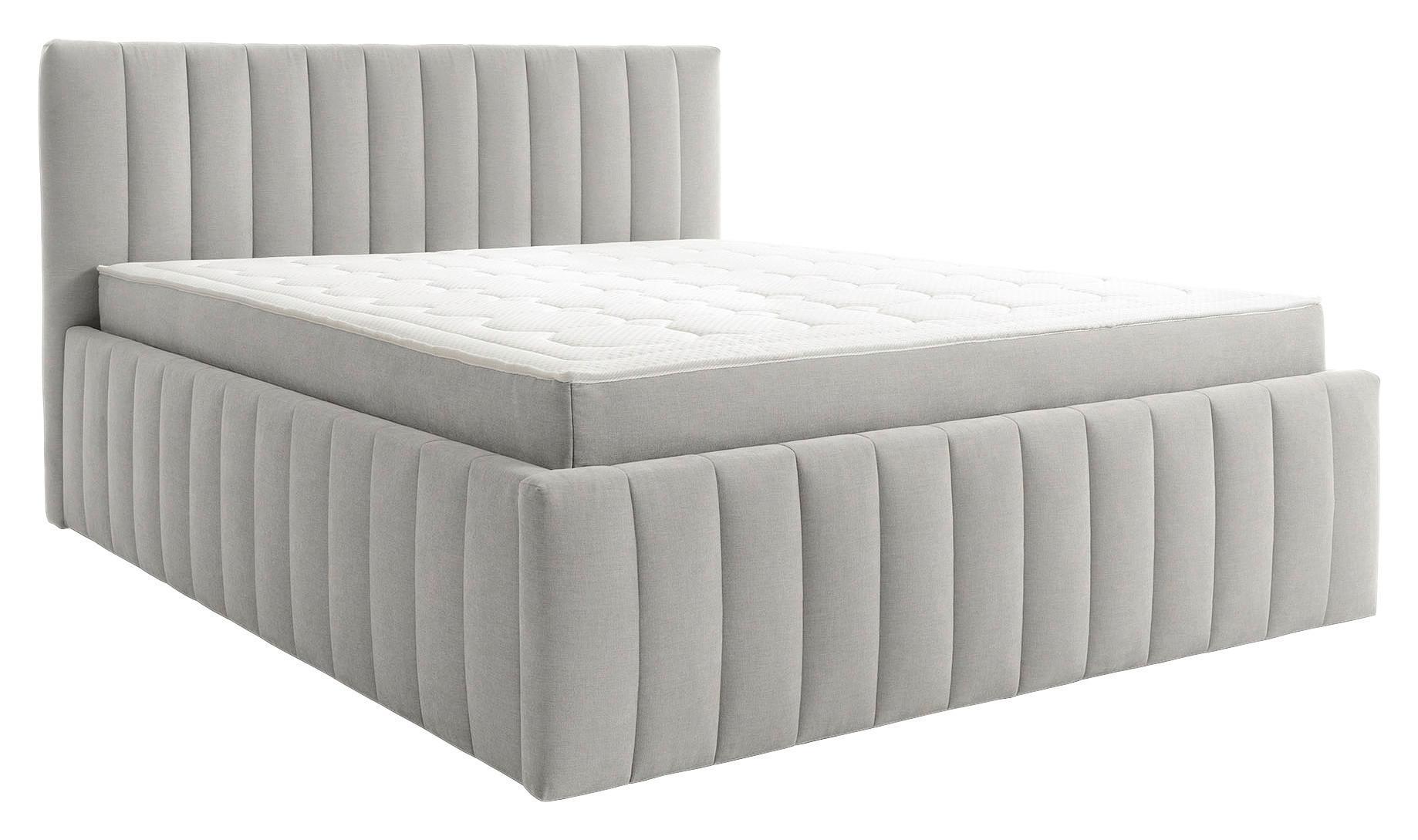 Čalouněná postel ORINOCO PL: 160/200 cm, světle šedá - černá/světle šedá, Moderní, kov/dřevo (160/200cm) - Mömax