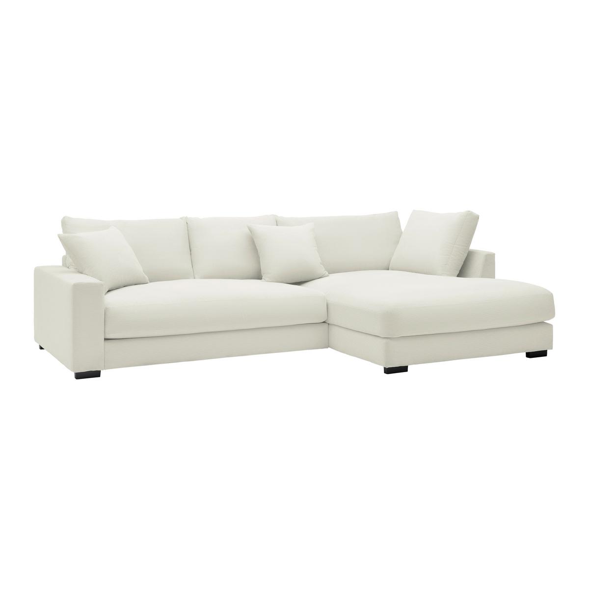 Rohová sedačka PEDRO, pravá, krémová - černá/krémová, Moderní, textil/plast (300/190cm) - Mömax