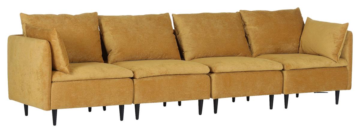 Sofaelement Fynn, Senfgelb B: 77 Cm - Senfgelb/Schwarz, KONVENTIONELL, Textil (77/72/83cm) - MID.YOU