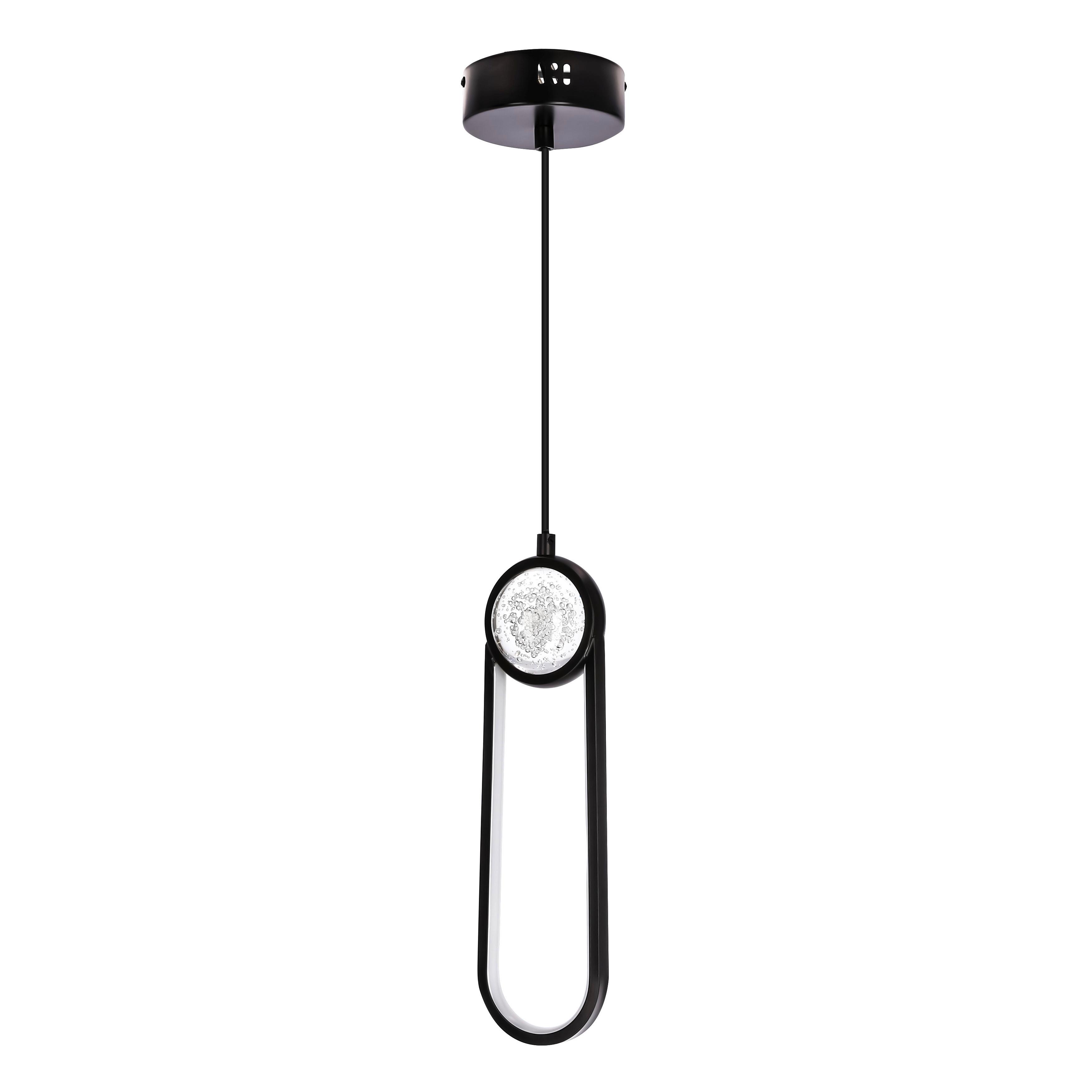 LED-Pendelleuchte 31-35585 Lacrima - Schwarz/Weiß, Design, Kunststoff/Metall (10/7,8/120cm)