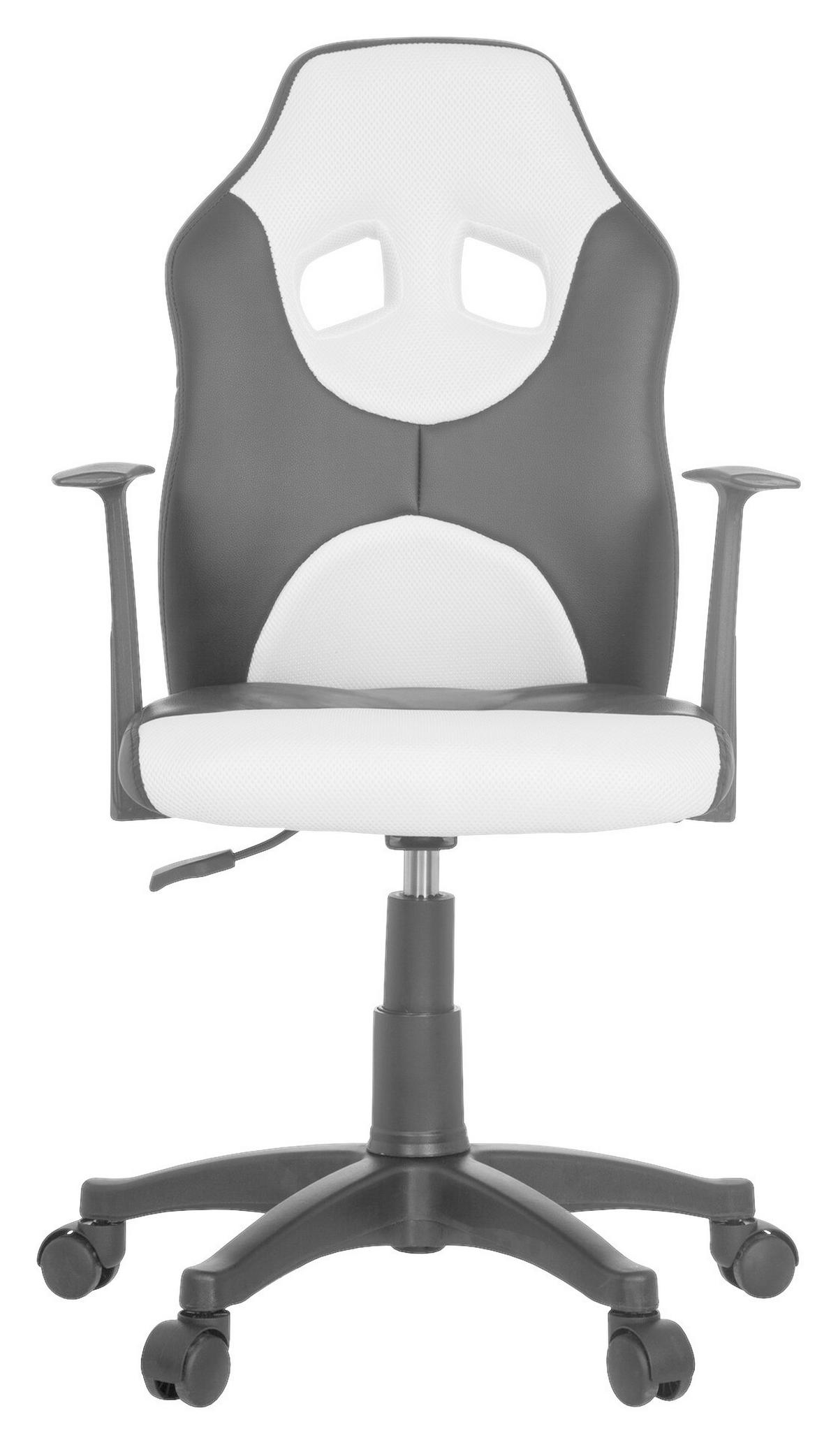 Jugenddrehstuhl Kid Raver Al Weiß/Schwarz - Schwarz/Weiß, Basics, Kunststoff (54/90-100/48cm) - MID.YOU