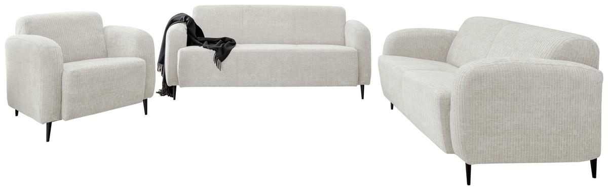 Polstersessel mit Armlehnen Marone, Creme, B: 85 cm - Schwarz/Weiß, MODERN, Textil (85/76/90cm) - Livetastic