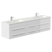 WASCHTISCHKOMBI Geant, Weiß HG B: 200 cm - Weiß Hochglanz/Weiß, Basics, Holzwerkstoff/Stein (200cm) - MID.YOU