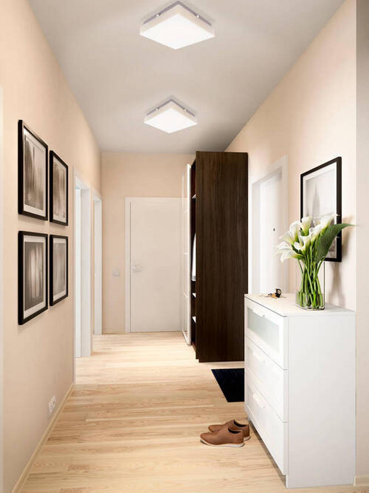 LED-Deckenleuchte L: 25 cm mit Milchglas - Weiß, Basics, Glas/Metall (25/25/8cm) - Näve
