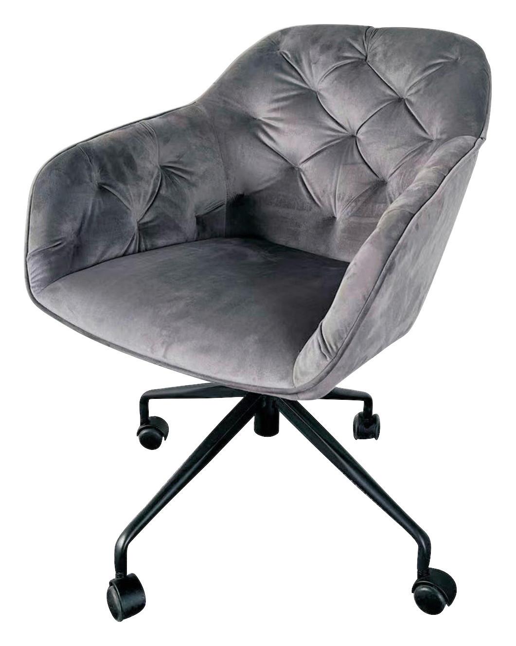 Kancelárska Stolička Elly -Exklusiv- - čierna/sivá, Design, kov/drevo (61/81-87/62cm) - Modern Living