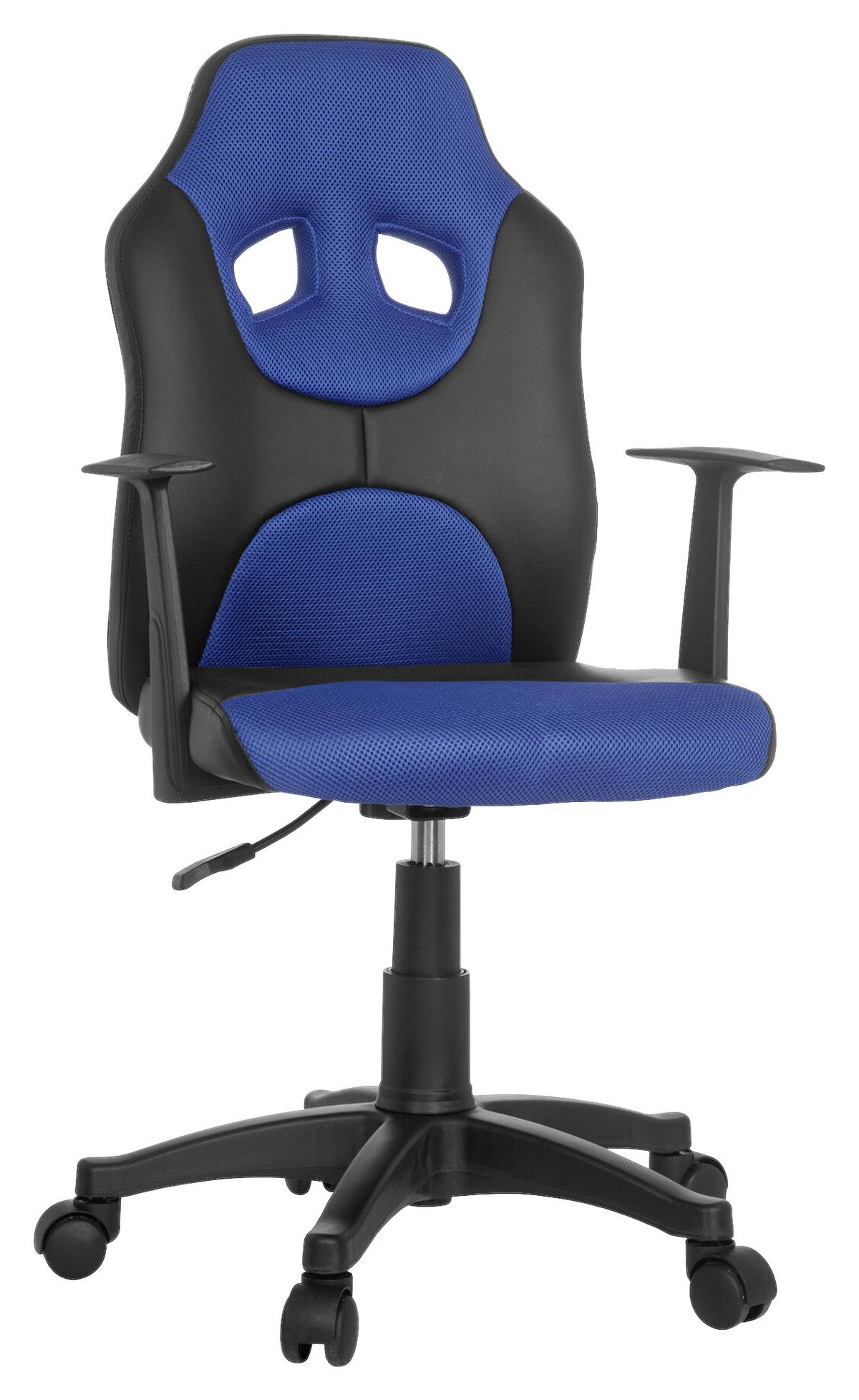 Jugenddrehstuhl Kid Racer Al Blau/Schwarz - Blau/Schwarz, Basics, Kunststoff (54/90-100/48cm) - MID.YOU