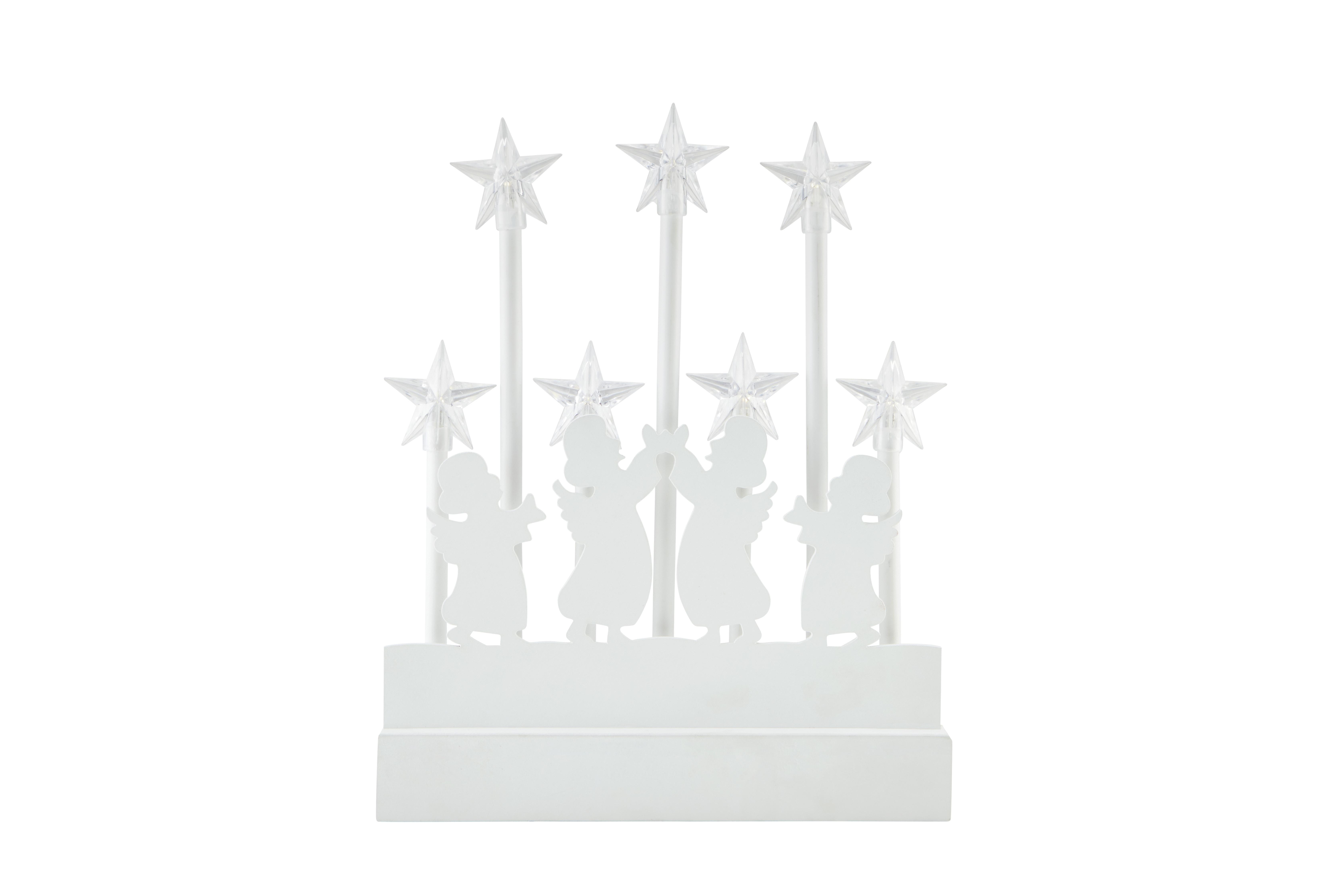 Led-dekorvilágítás Ida - Fehér, romantikus/Landhaus, Faalapú anyag (22,5/26,5/4,5cm) - James Wood