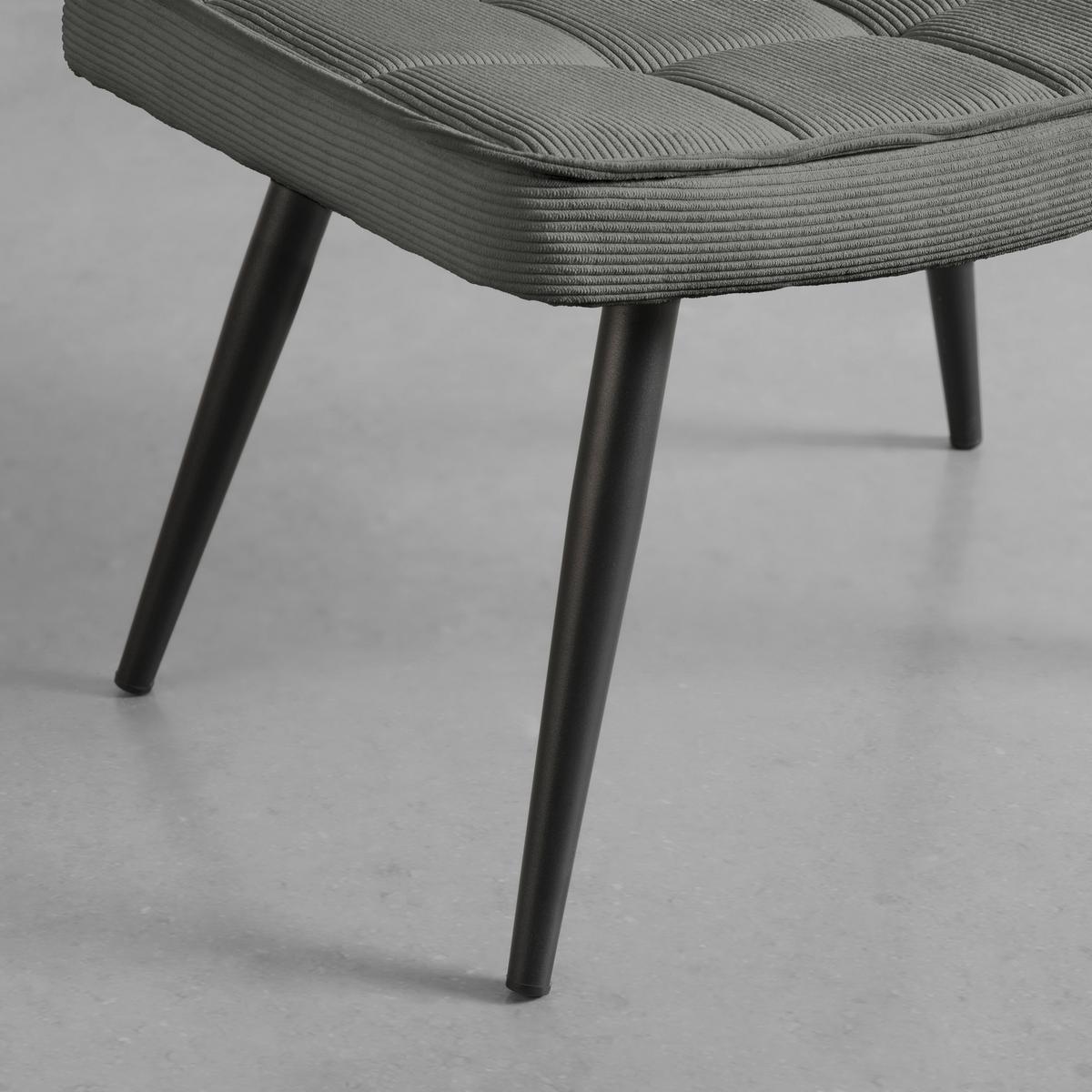 Taburetka GUNVOR, sivý menčester - čierna/sivá, Modern, kov/drevo (59,5/39/40cm) - Mömax