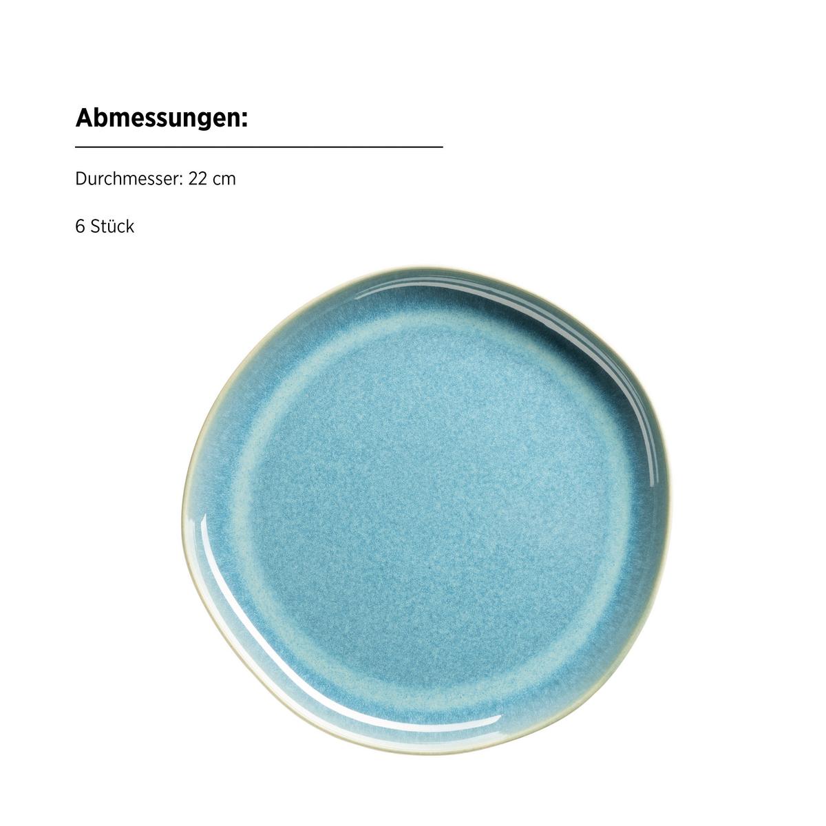Desserttellerset Cordelia Grün, 6-Teilig - Grün, Trend, Keramik (22cm) - Mäser