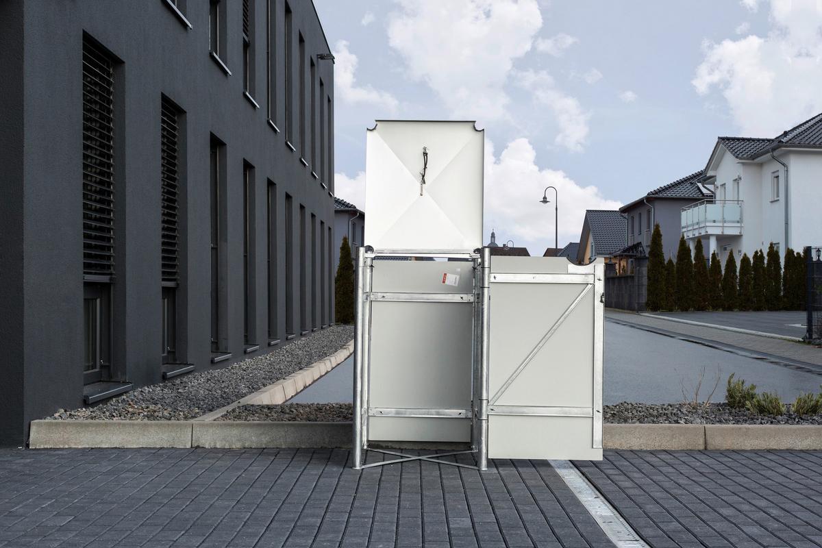 Mülltonnenbox Hide Mülltonnenbox 240l 1erbox - Schwarz, Basics, Metall (69,7/115,2/80,7cm)