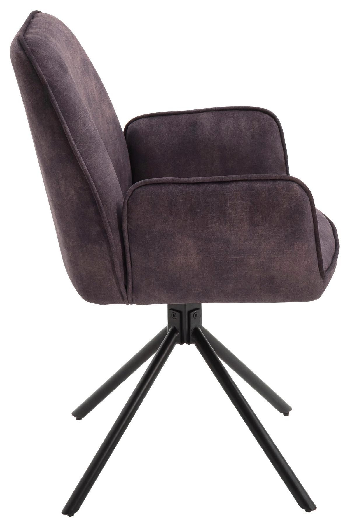 ŽIDLE S PODRUČKAMI OTTAWA - černá/antracitová, Moderní, kov/textil (60/89/64cm) - Premium Living