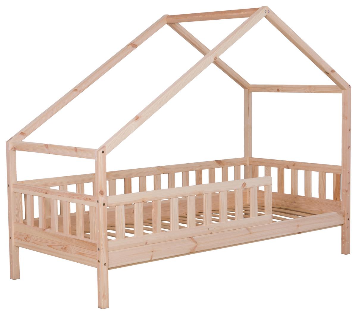 Hausbett Lou Naturfarben B: 90 cm - Naturfarben/Weiß, MODERN, Holz/Textil (90/200cm) - MID.YOU