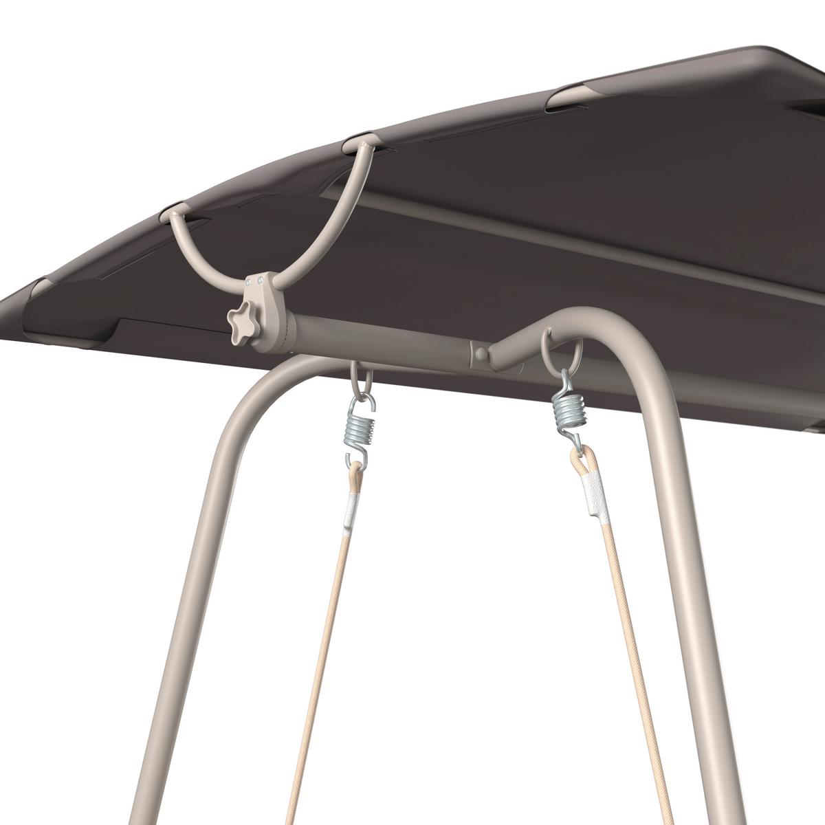 Hollywoodschaukel Bilbao - Dunkelgrau/Beige, MODERN, Textil/Metall (220/151/195cm) - Beldano