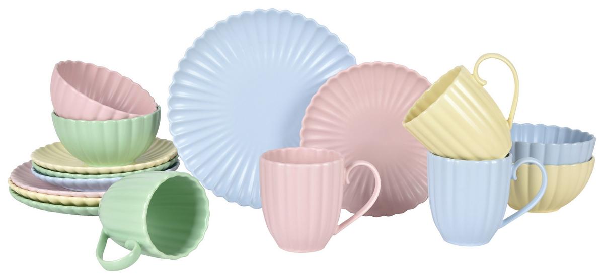 Kombiservice Nella - Blau/Pink, ROMANTIK / LANDHAUS, Keramik - Luca Bessoni