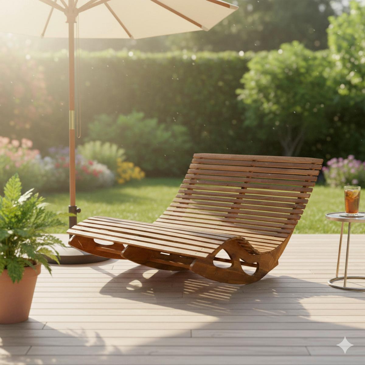 Schaukelliege Ph-Aca-Del - Akaziefarben, Basics, Holz (156/120/72cm)