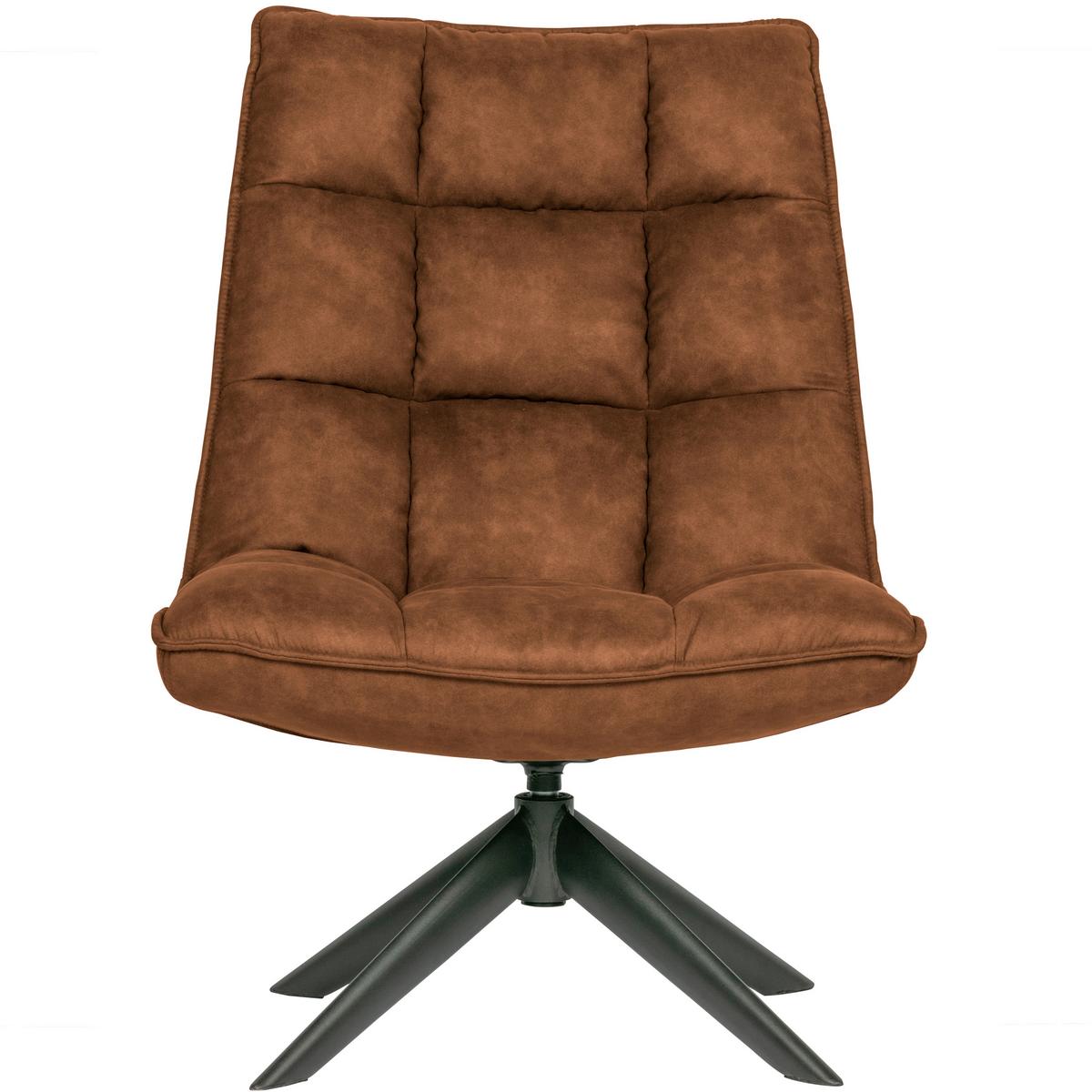 Sessel Jouke Cognac B: 70cm - Cognac/Schwarz, Design, Textil (70/97/85cm) - Livetastic