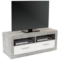 KOMODA POD TELEVIZI MALTA - šedá/bílá, Moderní, kompozitní dřevo/plast (128/50/42cm) - Based