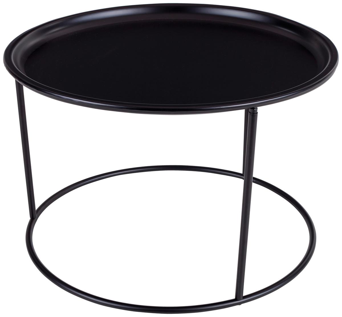 Couchtisch Rund Gusseisen Jackson, Schwarz - Schwarz, MODERN, Metall (56/37,5cm) - MID.YOU
