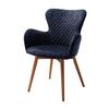 Armlehnstuhl Sarander Dunkelblau Echtholz-Beine - Wildeiche/Dunkelblau, Basics, Holz/Textil (62/87/65cm) - MID.YOU