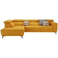 Rohová sedačka TARRAGONA, levá, žlutá, bez výsuvu - černá/žlutá, Moderní, textil (201/295cm) - Premium Living