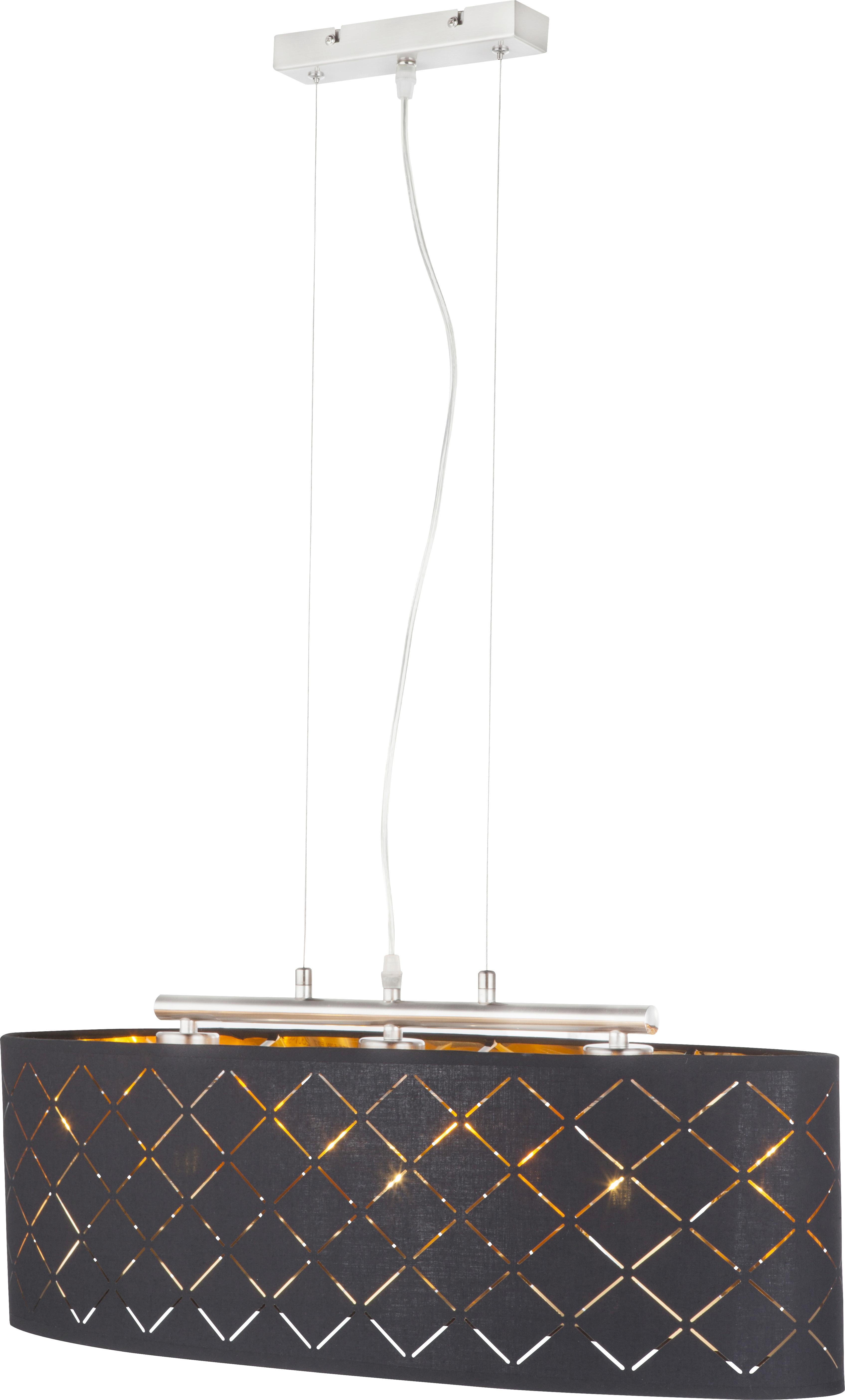 LED-Hängeleuchte 15229h2lmds - Goldfarben/Schwarz, Design, Textil/Metall (65/25/140cm) - Globo