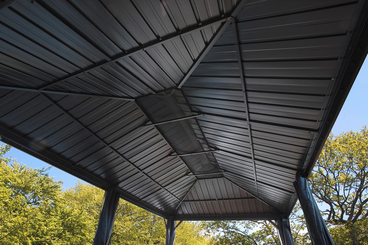 Pavillon Messina 598x363 cm wetterfest Gartenpavillon - Anthrazit, Basics, Metall (598/307/363cm)