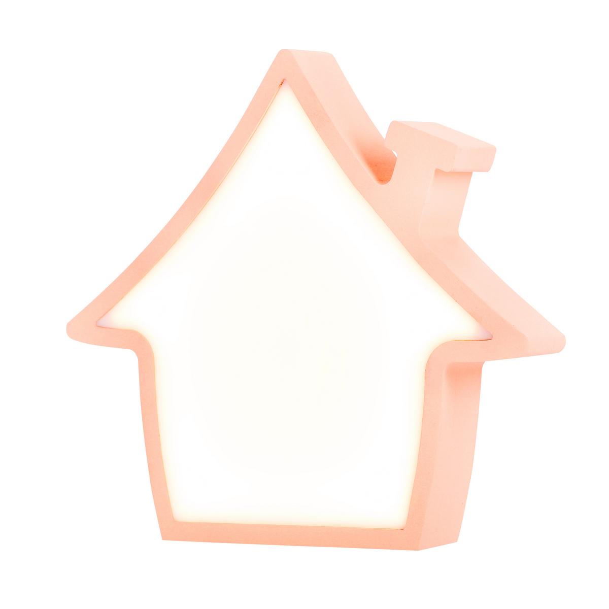 Kindertischleuchte 41-11732 House - Pink, Basics, Holzwerkstoff/Kunststoff (27/3.5/24cm)