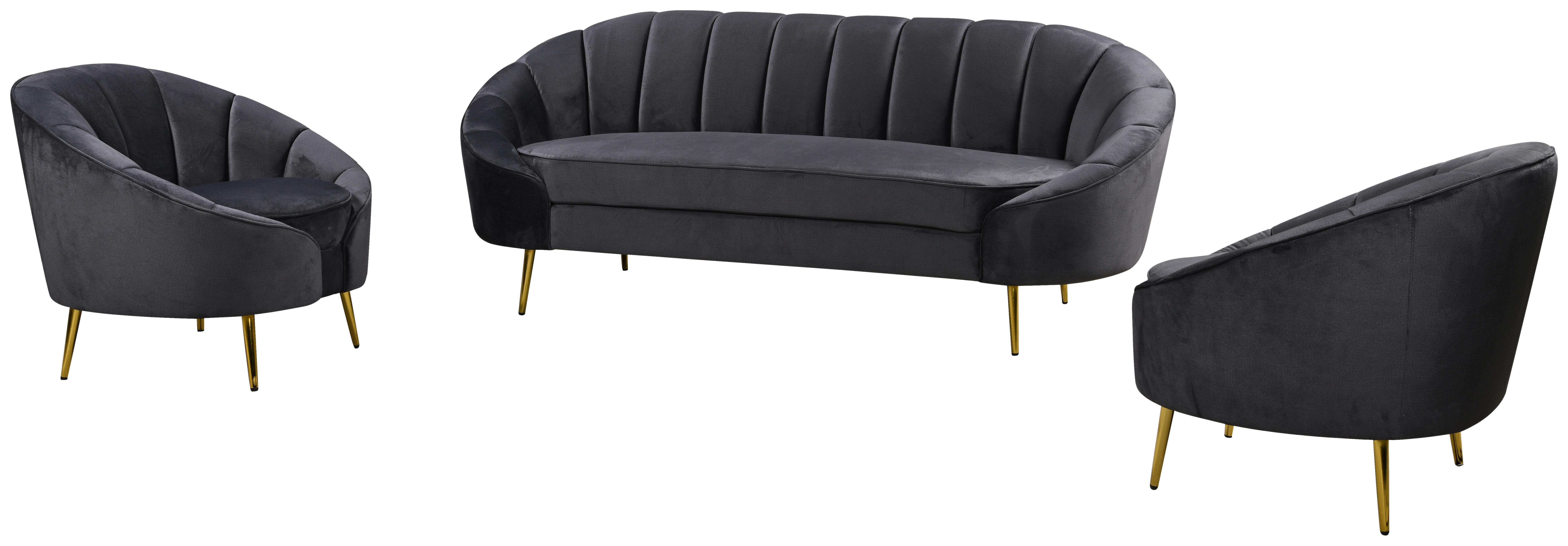 Háromüléses Kanapé Stella - sötétszürke, Design, textil/fa (210/82/90cm) - Livetastic