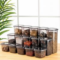 Vorratsdosenset 15-teilig Anthrazit - Transparent/Anthrazit, Basics, Kunststoff (10/10/9,5cm) - P & B