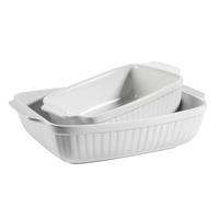 Backformenset Kitchen Time Rechteckig 2er-Set - Weiß, Basics, Keramik (37/30,5/15,5cm) - Mäser