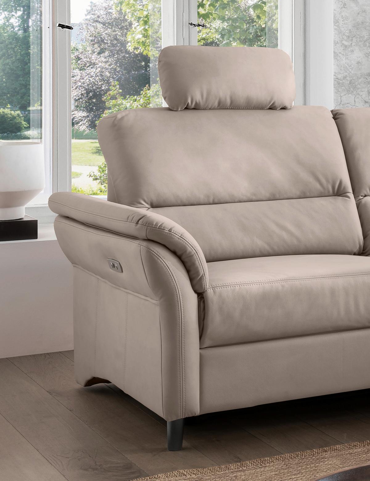 Ecksofa Cavoli, Beige S: 266x190 cm - Beige/Schwarz, MODERN, Textil (266/190cm) - Livetastic