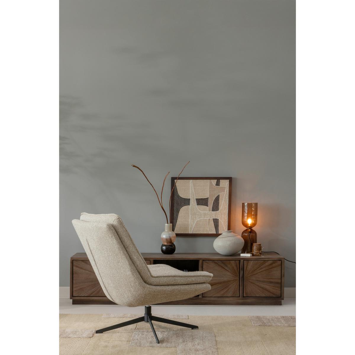 Sessel Milaro Naturfarben B: 75cm - Schwarz/Naturfarben, Design, Textil (75/88/94cm) - Livetastic