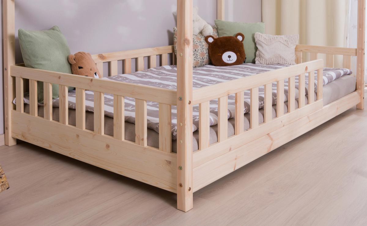 Hausbett Lou Naturfarben B: 140 Cm - Naturfarben/Weiß, MODERN, Holz/Textil (140/200cm) - MID.YOU