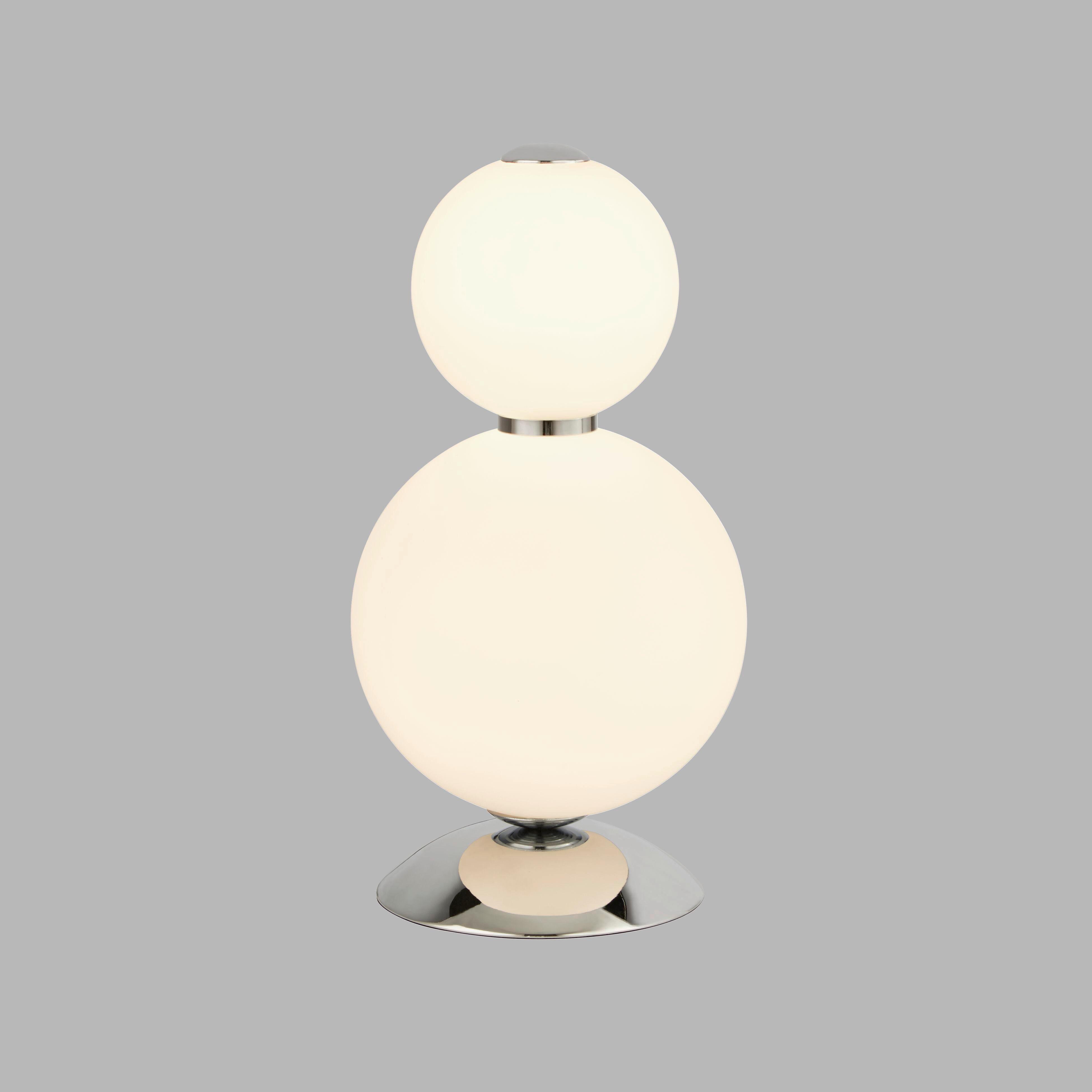 LED-Tischleuchte Eu51021-2cc - Chromfarben/Weiß, Basics, Glas/Metall (18/60cm)