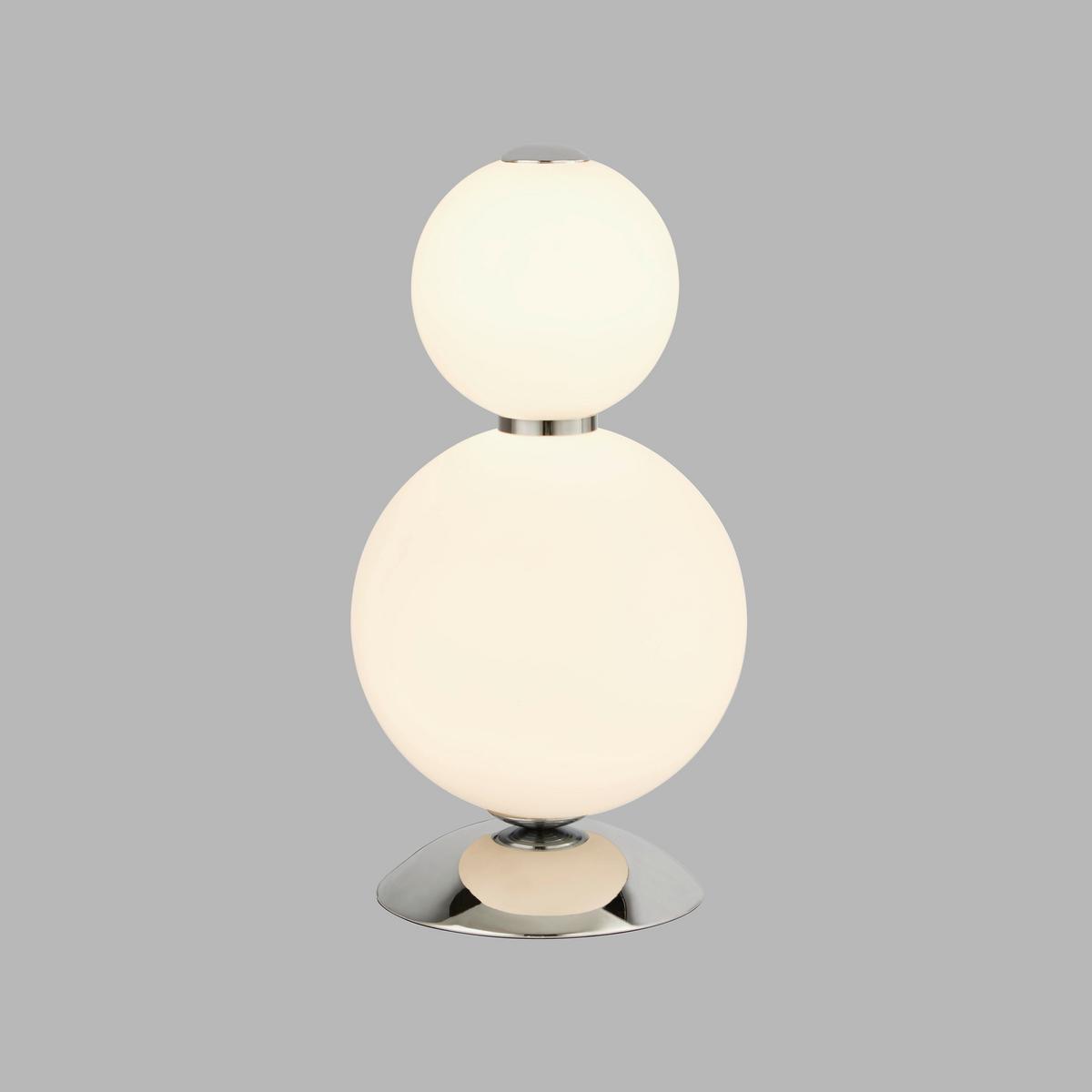 LED-Tischleuchte Eu51021-2cc - Chromfarben/Weiß, Basics, Glas/Metall (18/60cm)